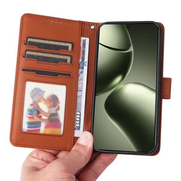 BETOPNICE Xiaomi 14T Plånboksfodral - Avtagbart Konstläder - Brun