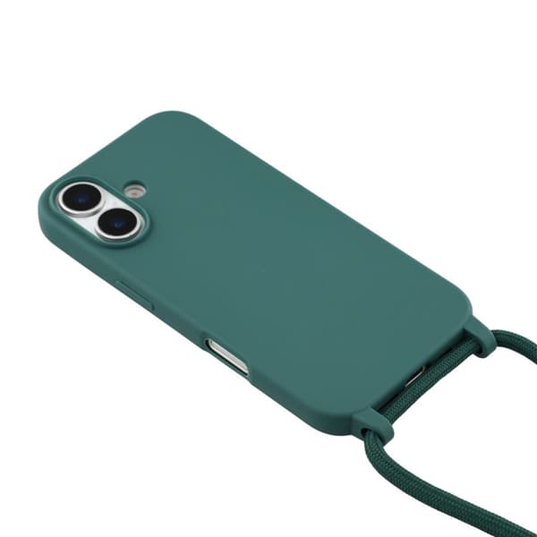 Mobilskal till iPhone 17 TPU Shockproof med Lanyard - Mörkgrön Grön