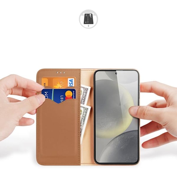 Dux Ducis Galaxy S24 Plus Plånboksfodral Äkta Läder Hivo - Brun