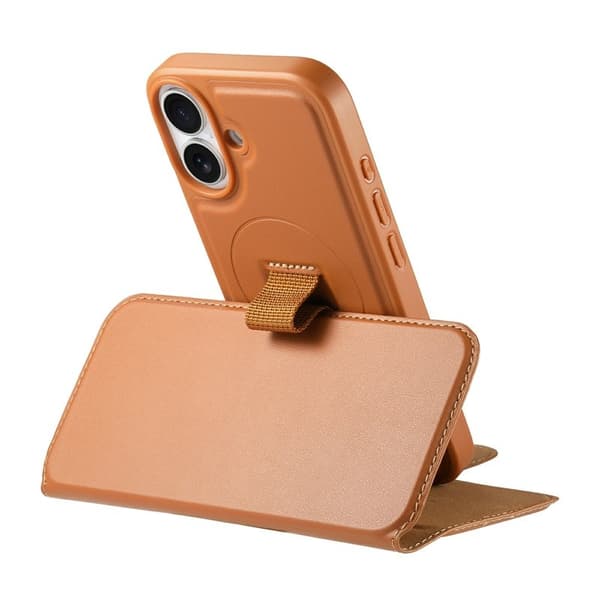 CASENEO iPhone 17 Plånboksfodral Magnetiskt RFID Blocker Konstläder - Brun