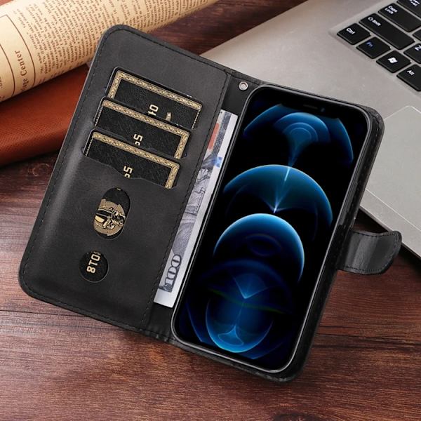 iPhone 17 Pro Max Konstläder Plånboksfodral Zipper - Svart Svart
