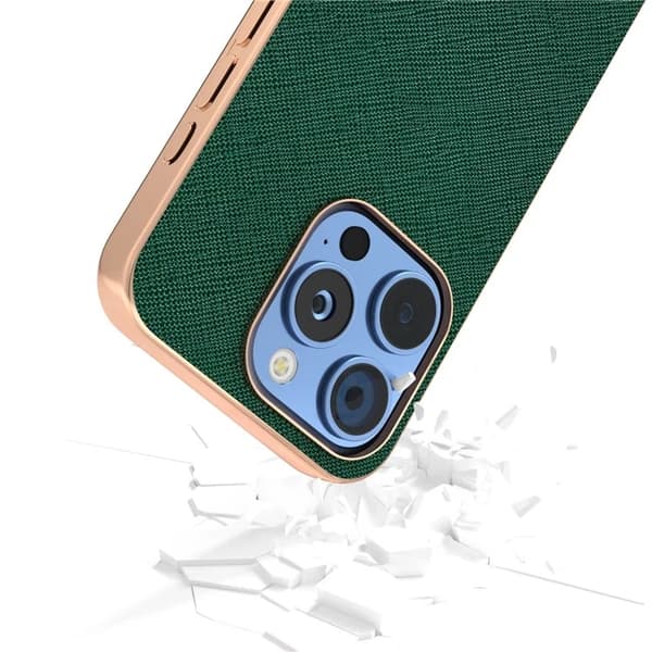Abeel Mobilskal till iPhone 16 Pro Äkta Läder Cross Texture - Grön Grön