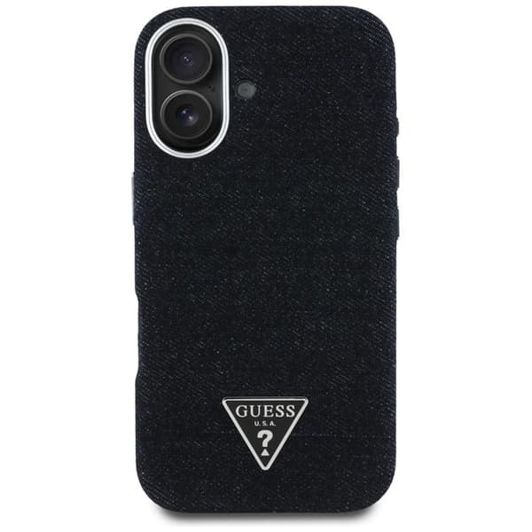 Guess Mobilskal till iPhone 16 MagSafe Denim Triangle Logo - Svart