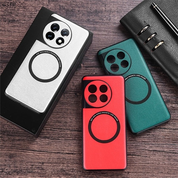 OnePlus 11 5G Mobilskal Magsafe PU-Läder - Vit