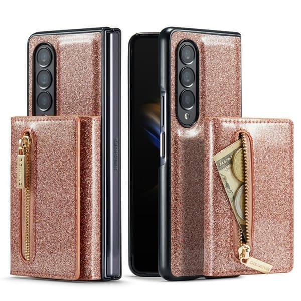 DG.MING M3 Series Plånboksfodral för Samsung Galaxy Z Fold4 5G Roséguld