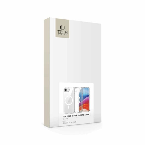 Tech-Protect Mobilskal till iPhone 16e Magsafe Flexair Hybrid - Clear Transparent