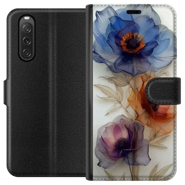 Pung Taske til Sony Xperia 10 V med Silke Blomster
