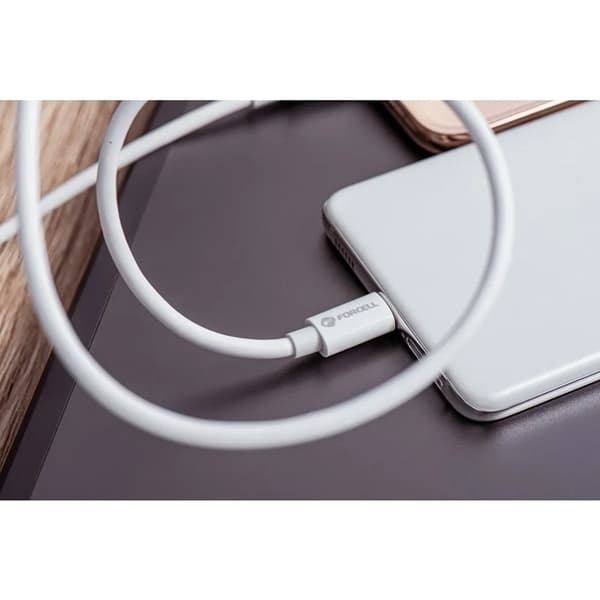Forcell USB-C till USB-C kabel 3m 100W - Vit Vit