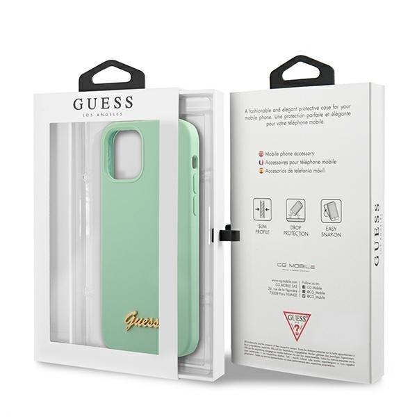 Guess Skal iPhone 12 Mini Metal Logo Script - Grøn Green