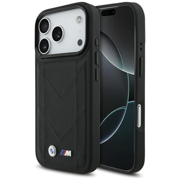 BMW Telefontaske til iPhone 17 Pro MagSafe M Quiltet Logo - Sort