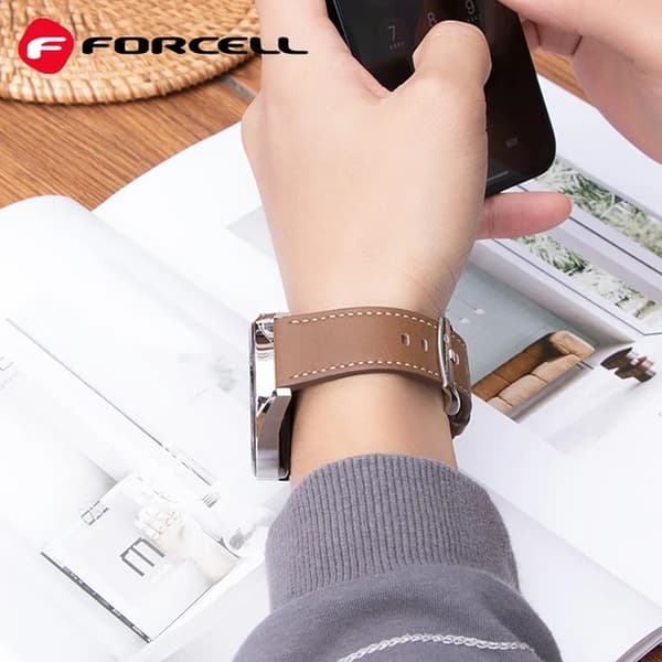 Forcell Galaxy Watch 20mm Armbånd Øko Læder - Brun Brun