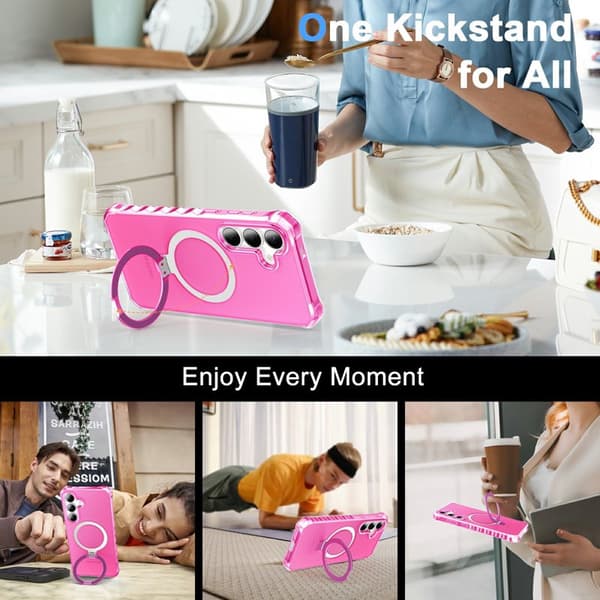 Mobilskal för Samsung Galaxy S26 Plus Magnetiskt Kickstand - Rosa
