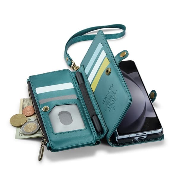 CASEME Plånboksfodral Konstläder för Samsung Galaxy Z Fold5 - Grön