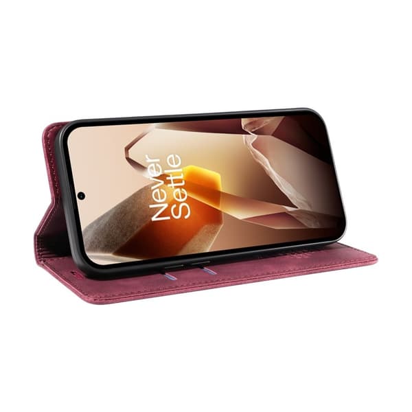 BETOPNICE 003 för OnePlus 13 Plånboksfodral Konstläder - Röd