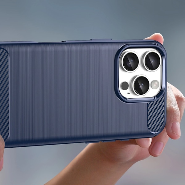 Mobilskal till iPhone 16 Pro Max Silikon Carbon - Blå Blå