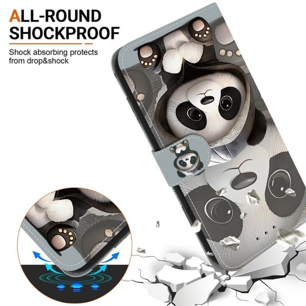 Plånboksfodral för Samsung Galaxy S26 Plus Mönstertryck Konstläder - Panda