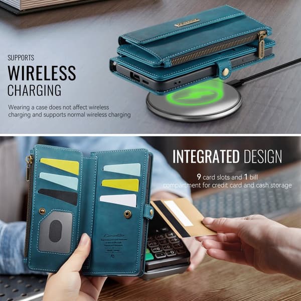 CaseMe Plånboksfodral för Samsung Galaxy S26 Konstläder RFID - Grön