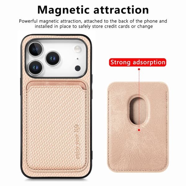 Mobilskal till iPhone 17 Pro Detachable Korthållare - Khaki Beige