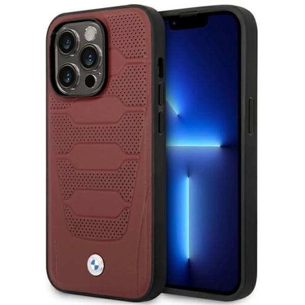 BMW iPhone 14 Pro -puhelinkotelo Magsafe Nahka Seats Pattern Lila