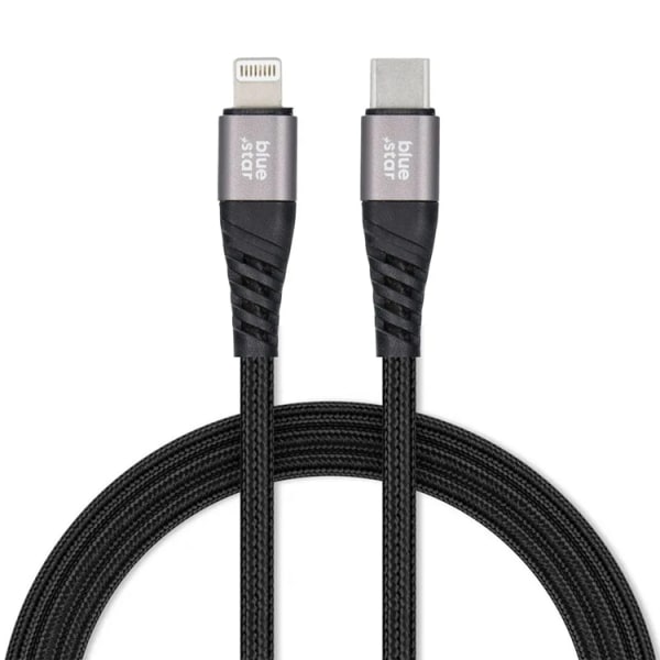 Blue Star USB-A til Lightning Kabel 1,2m - Sort