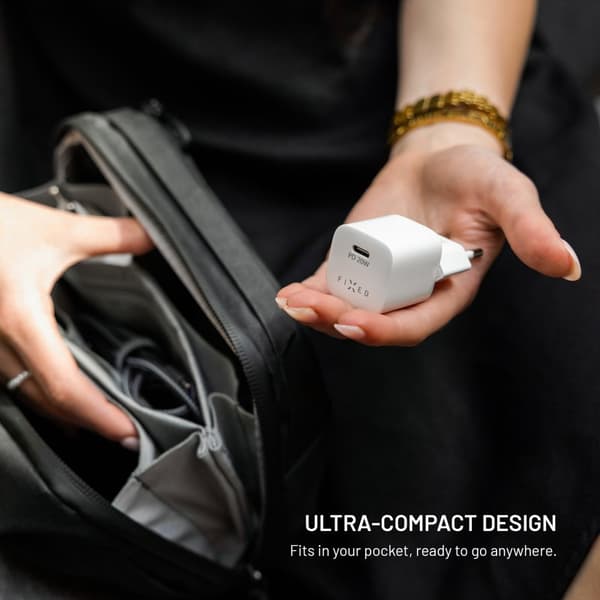 FIXED Snabb Mini Hemladdare 20W USB-C PD Vit