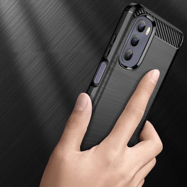 Carbon Fleksibelt Cover Motorola Moto G Stylus (2022) - Sort Black