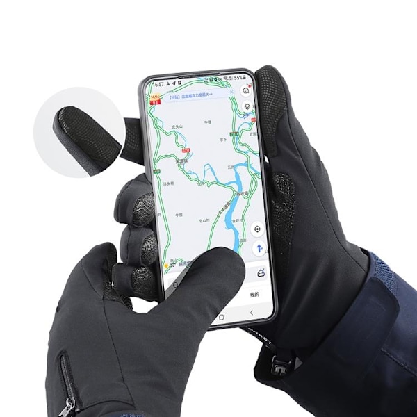 Anti-Slip Vinter Mobil Sports Touchvantar/Handskar Size M Svart