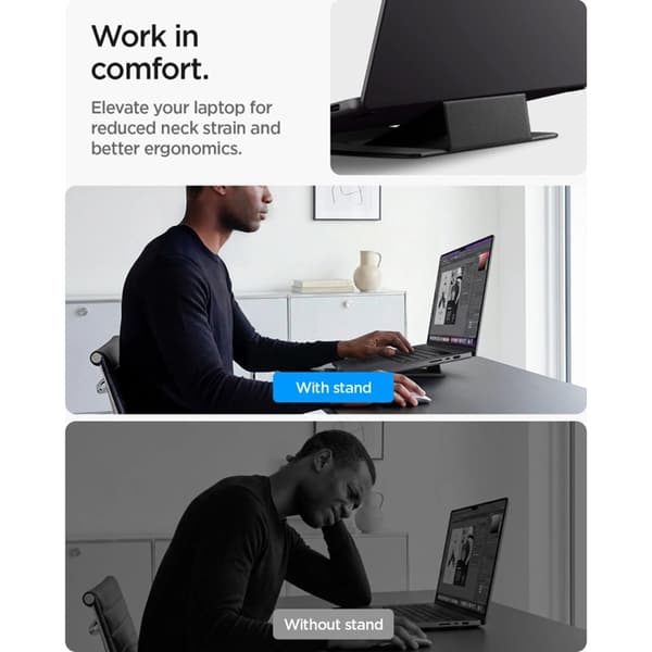 Spigen Laptop och Surfplattaställ Slimfold LD201-S8 - Rymdgrå Grå