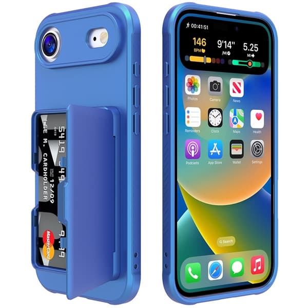 Mobilskal till iPhone Air Korthållare Mirror Kickstand - Blå Blå