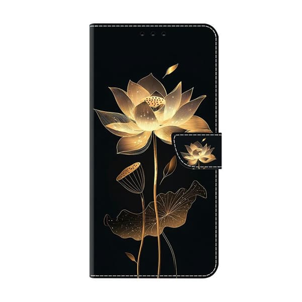 Plånboksfodral för Samsung Galaxy S26 Fällbart Ställ - Guldtrådad Lotus