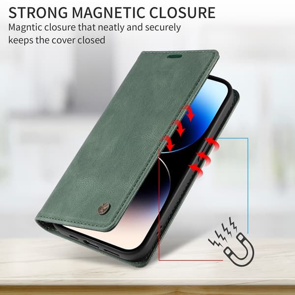 YIKATU OnePlus 15 5G Konstläder Plånboksfodral Skin-touch Grön