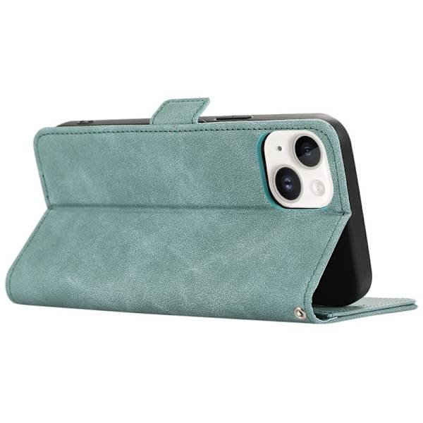 ABEEL iPhone 15 Plånboksfodral Konstläder RFID-Skydd Magnetisk - Blå