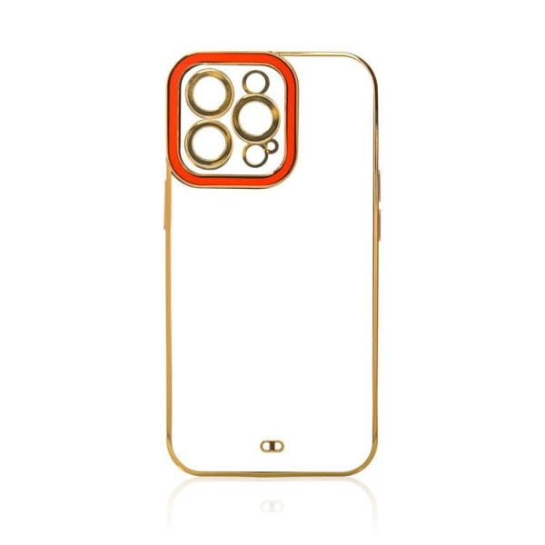 iPhone 12 etui Guldramme - Rød