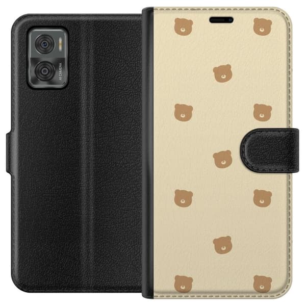 Plånboksfodral till Motorola Moto E22i med Björnmönster
