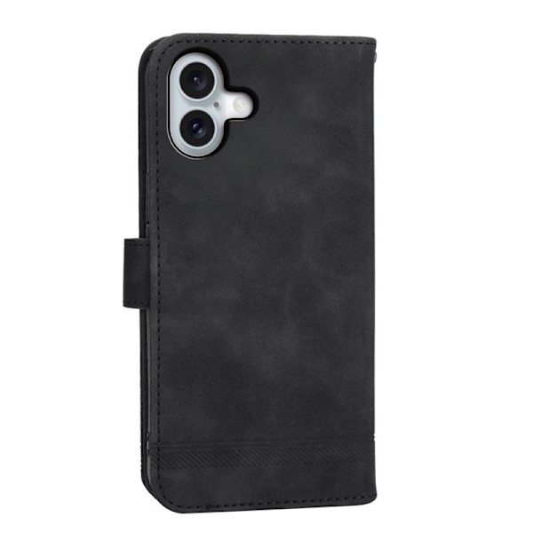 DIERFENG DF-03 iPhone 16 Plus Plånboksfodral Konstläder - Svart