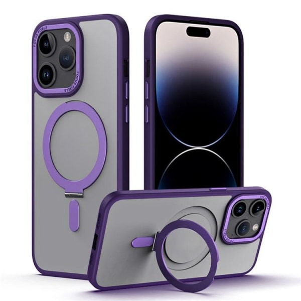 iPhone 15 Pro Max -puhelinkotelo Magsafe Kickstand - violetti