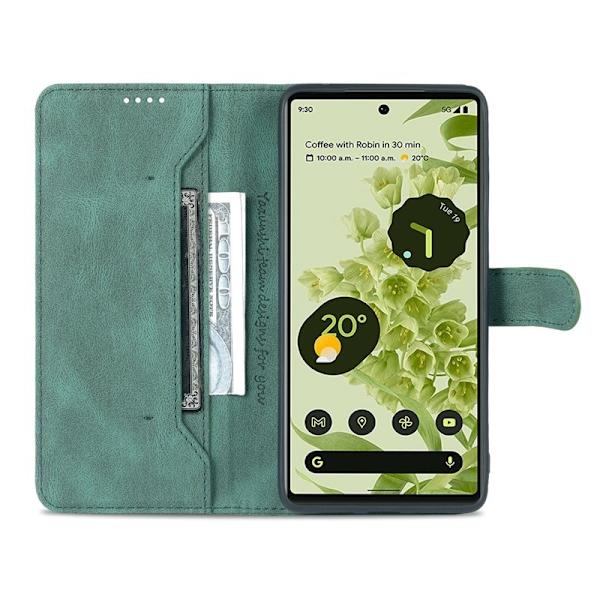 AZNS Google Pixel 6 Pro Plånboksfodral TPU+Konstläder - Grön