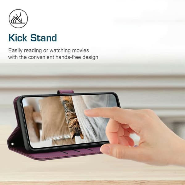 Plånboksfodral för Samsung Galaxy S26 Plus Konstläder - Vinröd