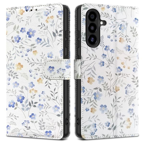 Tech-Protect Galaxy A17 4G/5G tegnebog - forårsblomster Vit