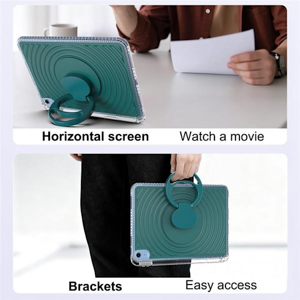 iPad (2025) / 10.9 (2022) Mobilskal Kickstand Wave Pattern - Grön Grön
