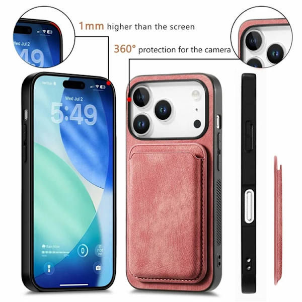 Mobilskal till iPhone 17 Pro Max Retro Detachable - Rosa Rosa