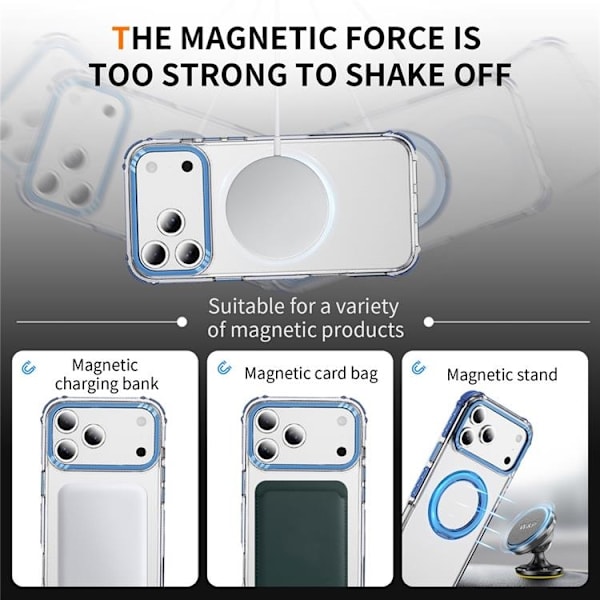 Mobilskal till iPhone 17 Pro Max MagSafe Anti Drop - Blå Blå