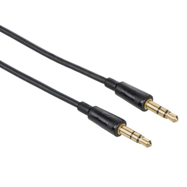 HAMA Lydkabel 3.5mm-3.5mm Flexislim Guld Sort 1.5m