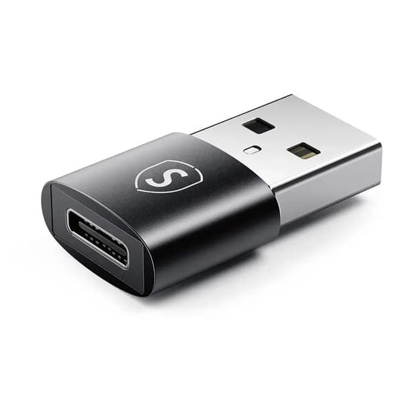 [2-Pack] SiGN Adapter USB-A till USB-C - Svart Svart