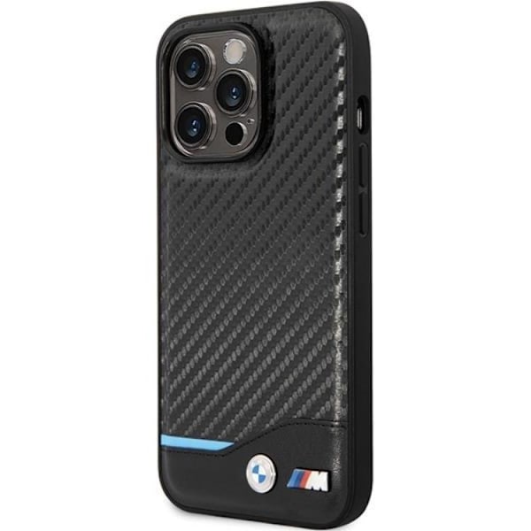 BMW iPhone 13 Pro Max Mobilskal Läder Carbon - Svart Svart