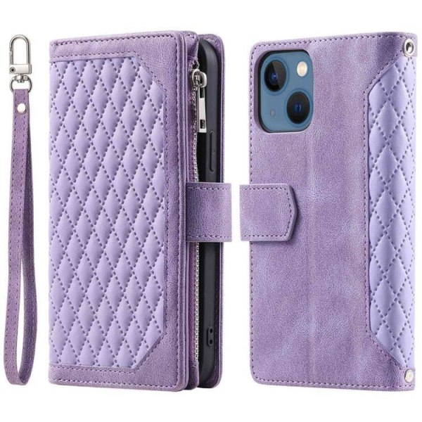 iPhone 14 -lompakkokotelo Rhombus - violetti
