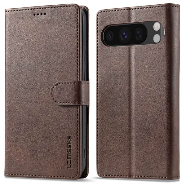 LC.IMEEKE Google Pixel 9 / 9 Pro Plånboksfodral Konstläder - Brun