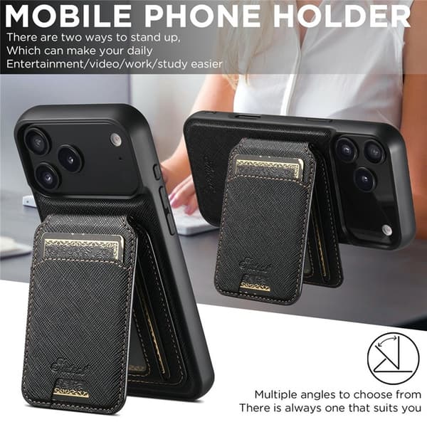SUTENI Mobilskal till iPhone 17 Pro Max MagSafe Cross Texture H18 Svart