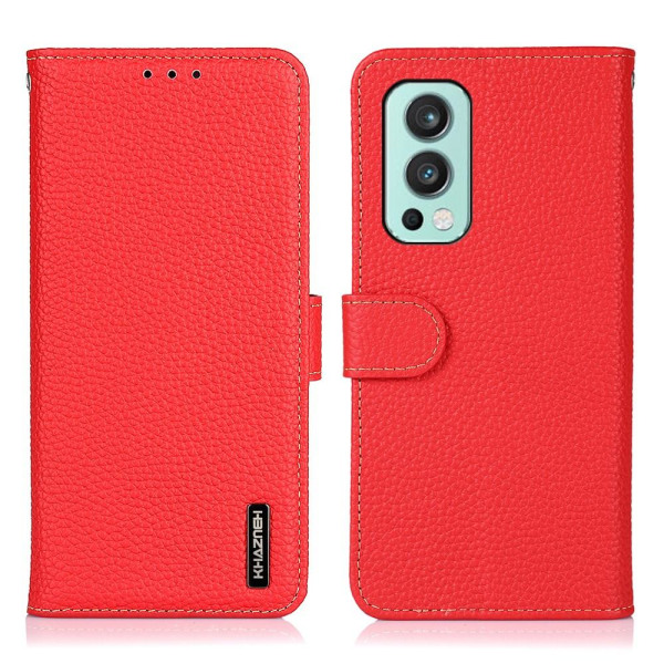 KHAZNEH - Aitoa nahkaa oleva lompakkokotelo OnePlus Nord 2 5G - punainen Red