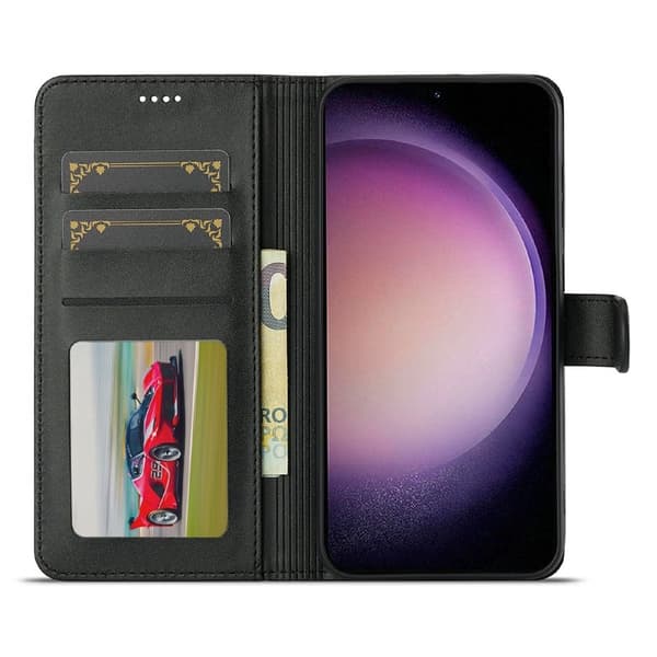 LC.IMEEKE Samsung Galaxy S25 FE Plånboksfodral Konstläder - Svart